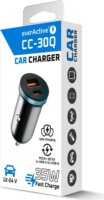 EverActive CC-50Q USB-C (PD) + USB-A QC3.0 Autós Gyorstöltő 75W - Fekete