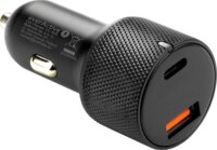 EverActive CC-50Q USB-C (PD) + USB-A QC3.0 Autós Gyorstöltő 75W - Fekete