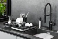 Gefu 29262 SMARTLINE Műanyag edényszárító vízelvezetővel 36 x 30,5 x 18 cm - Fekete