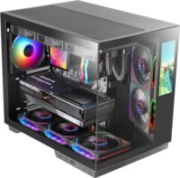 Mars Gaming MCMIRAGE LCD Kijelzős Midi Torony Számítógépház - Fekete