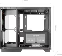 Mars Gaming MCMIRAGE LCD Kijelzős Midi Torony Számítógépház - Fekete