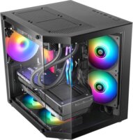 Mars Gaming MC-3TLITE Mini Tower Számítógépház + 1db 120mm FRGB ventilátor - Fekete