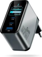 EverActive SC-670Q USB-A / 2x USB-C GaN Hálózati Gyorstöltő Adapter 67W - Fekete