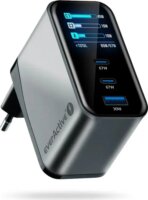 EverActive SC-670Q USB-A / 2x USB-C GaN Hálózati Gyorstöltő Adapter 67W - Fekete