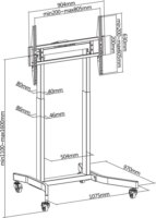 Techly ICA-TR68M 55"-100" LCD TV Gurulós Padló Tartó Állvány - Fekete