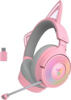 Razer Kraken Kitty V3 Pro Wireless / Vezetékes Gamer Fejhallgató Headset - Rózsaszín/Szürke