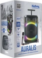 Karma Auralis Hordozható Bluetooth Karaoke Party Hangszóró Mikrofonnal 60W - Fekete