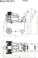 Metabo Basic 400-50 V Olajkenésű dugattyús Kompresszor 2500W