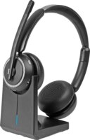 Lindy L118 Bluetooth Irodai Headset Töltőállomással - Fekete