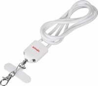 Activejet 3-in-1 USB-C apa - USB-A/Lightning apa Adat és Töltőkábel 1,25m - Fehér