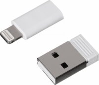 Activejet 3-in-1 USB-C apa - USB-A/Lightning apa Adat és Töltőkábel 1,25m - Fehér