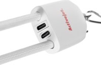 Activejet 3-in-1 USB-C apa - USB-A/Lightning apa Adat és Töltőkábel 1,25m - Fehér