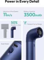 Aecooly Aero Pro Akkus hordozható kézi ventilátor 14,4cm - Kék