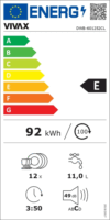 Vivax DWB-601252CL Beépíthető Mosogatógép 60cm 12 teríték
