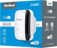 Rebel KOM1030 Wi-Fi hálózati jelerősítő - Fehér/ Fekete