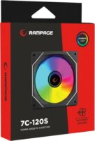 Rampage 7C-120S 120mm PWM ARGB LED Rendszerhűtő Ventilátor - Fekete