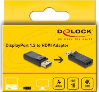 DeLock 61086 DisplayPort 1.2 apa - HDMI 4K HDR anya Aktív Átalakító Adapter - Fekete