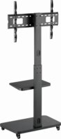 Gembird TVS-75S-02 37"-75" TV Padlóállvány Görgőkkel - Fekete