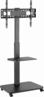 Gembird TVS-75S-02 37"-75" TV Padlóállvány Görgőkkel - Fekete
