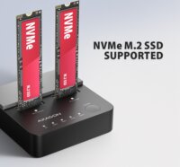 Axagon ADSA-M2C22L SSD Dokkoló és Klónozó Állomás (USB-C 3.2 Gen 2x2 - M.2 NVMe)