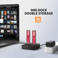 Axagon ADSA-M2C22L SSD Dokkoló és Klónozó Állomás (USB-C 3.2 Gen 2x2 - M.2 NVMe)