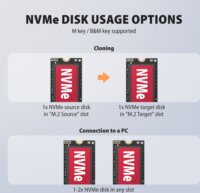 Axagon ADSA-M2C22L SSD Dokkoló és Klónozó Állomás (USB-C 3.2 Gen 2x2 - M.2 NVMe)