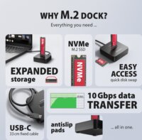 Axagon ADSA-M2C11L SSD Dokkoló Állomás (USB-C 3.2 Gen 2 - M.2 NVMe)