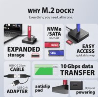 Axagon ADSA-M2C11 SSD Dokkoló Állomás (USB-C 3.2 Gen 2 - M.2 NVMe / SATA)
