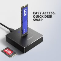 Axagon ADSA-M2C11 SSD Dokkoló Állomás (USB-C 3.2 Gen 2 - M.2 NVMe / SATA)
