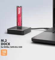 Axagon ADSA-M2C11 SSD Dokkoló Állomás (USB-C 3.2 Gen 2 - M.2 NVMe / SATA)