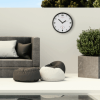 Kienzle 14982 DCF rádiójelű Kültéri Kerti Falióra Ø 30cm - Fekete