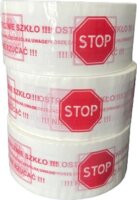 BSTech Careful glass Felíratú ragasztó szalag 48mm x 100m - Fehér / Piros
