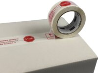 BSTech Careful glass Felíratú ragasztó szalag 48mm x 100m - Fehér / Piros