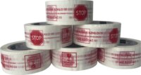 BSTech Careful glass Felíratú ragasztó szalag 48mm x 100m - Fehér / Piros
