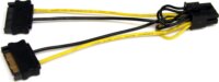 Startech SATPCIEX8ADP2x SATA apa - PCIe 8pin anya VGA Tápkábel Átalakító 0.15m - Fekete / Sárga