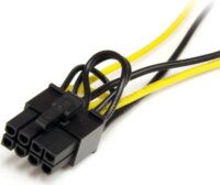 Startech SATPCIEX8ADP2x SATA apa - PCIe 8pin anya VGA Tápkábel Átalakító 0.15m - Fekete / Sárga