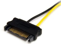 Startech SATPCIEX8ADP2x SATA apa - PCIe 8pin anya VGA Tápkábel Átalakító 0.15m - Fekete / Sárga