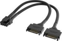 Akasa AK-CBPW33-15 2x SATA - CPU 8-pin Tápkábel Átalakító 0.15m - Fekete
