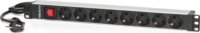 SPS 8F 19" Rack 8 aljzatos Hálozati PDU Elosztó 2,5m - Fekete