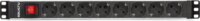 SPS 8F 19" Rack 8 aljzatos Hálozati PDU Elosztó 2,5m - Fekete