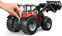 Bruder Massey Ferguson Traktor Homlokrakodóval - Piros