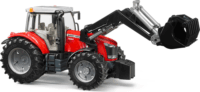 Bruder Massey Ferguson Traktor Homlokrakodóval - Piros