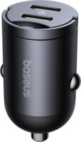 Baseus Tiny Star Mini 2x USB-C Autós Gyorstöltő 30W - Fekete