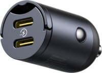 Baseus Tiny Star Mini 2x USB-C Autós Gyorstöltő 30W - Fekete