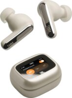 JBL Live Beam 4 Bluetooth Fülhallgató Headset Töltőtokban Kijelzővel - Homok/Pezsgő