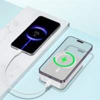 Baseus EnerFill FM41 Mágneses Powerbank 20000mAh 20W + USB Type-C Kábel 60W 0,3m - Fehér