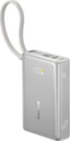 Baseus PicoGo Gyorstöltő Powerbank integrált USB Type-C Kábellel 10000mAh 45W - Ezüst