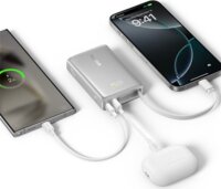 Baseus PicoGo Gyorstöltő Powerbank integrált USB Type-C Kábellel 10000mAh 45W - Ezüst