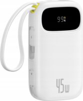 Baseus EnerFill FC31 Powerbank integrált 2x USB-C Kábellel 20000mAh 45W - Fehér