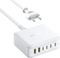 Baseus EnerFill FH21 2x USB-A / 4x USB-C Hálozati Töltőállomás 120W + Tápkábel 1,5m - Fehér